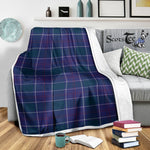 Scotstee Shop Tartan Plaid Blanket Navy US Edzell Scottish Tartan Plaid Sherpa Blanket