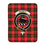 Scotstee Shop Tartan Plaid Blanket Nesbitt Clan Crest Badge Scottish Tartan Plaid Sherpa Blanket