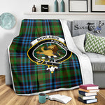 Scotstee Shop Tartan Plaid Blanket Newlands Clan Crest Badge Scottish Tartan Plaid Sherpa Blanket