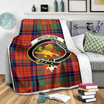 Scotstee Shop Tartan Plaid Blanket Nicolson Ancient Clan Crest Badge Scottish Tartan Plaid Sherpa Blanket