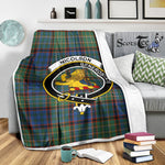 Scotstee Shop Tartan Plaid Blanket Nicolson Hunting Ancient Clan Crest Badge Scottish Tartan Plaid Sherpa Blanket