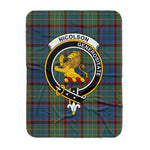 Scotstee Shop Tartan Plaid Blanket Nicolson Hunting Ancient Clan Crest Badge Scottish Tartan Plaid Sherpa Blanket