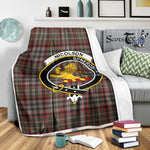 Scotstee Shop Tartan Plaid Blanket Nicolson Hunting Weathered Clan Crest Badge Scottish Tartan Plaid Sherpa Blanket