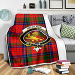 Scotstee Shop Tartan Plaid Blanket Nicolson Modern Clan Crest Badge Scottish Tartan Plaid Sherpa Blanket