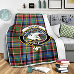 Scotstee Shop Tartan Plaid Blanket Norvel Clan Crest Badge Scottish Tartan Plaid Sherpa Blanket