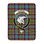 Scotstee Shop Tartan Plaid Blanket Norvel Clan Crest Badge Scottish Tartan Plaid Sherpa Blanket