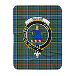 Scotstee Shop Tartan Plaid Blanket Ogilvie Hunting Ancient Clan Crest Badge Scottish Tartan Plaid Sherpa Blanket