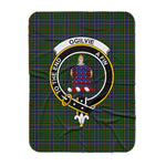Scotstee Shop Tartan Plaid Blanket Ogilvie Hunting Clan Crest Badge Scottish Tartan Plaid Sherpa Blanket