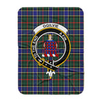 Scotstee Shop Tartan Plaid Blanket Ogilvie Hunting Modern Clan Crest Badge Scottish Tartan Plaid Sherpa Blanket