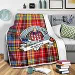 Scotstee Shop Tartan Plaid Blanket Ogilvie Of Airlie Ancient Clan Badge Scottish Tartan Plaid Sherpa Blanket, Tartan Blanket, Plaid Blanket, Scottish Blanket, Gift Christmas Blanket, Christmas Blanket, Mother Day Gift, Father Day Gift
