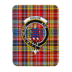 Scotstee Shop Tartan Plaid Blanket Ogilvie Of Airlie Ancient Clan Crest Badge Scottish Tartan Plaid Sherpa Blanket
