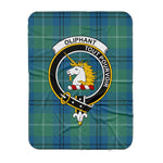 Scotstee Shop Tartan Plaid Blanket Oliphant Ancient Clan Crest Badge Scottish Tartan Plaid Sherpa Blanket