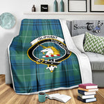Scotstee Shop Tartan Plaid Blanket Oliphant Ancient Clan Crest Badge Scottish Tartan Plaid Sherpa Blanket