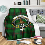 Scotstee Shop Tartan Plaid Blanket Orrock Clan Crest Badge Scottish Tartan Plaid Sherpa Blanket
