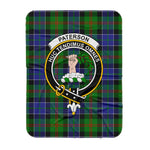Scotstee Shop Tartan Plaid Blanket Paterson Ancient Clan Crest Badge Scottish Tartan Plaid Sherpa Blanket