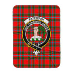 Scotstee Shop Tartan Plaid Blanket Paterson Clan Crest Badge Scottish Tartan Plaid Sherpa Blanket