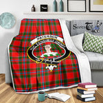 Scotstee Shop Tartan Plaid Blanket Paterson Clan Crest Badge Scottish Tartan Plaid Sherpa Blanket