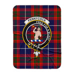 Scotstee Shop Tartan Plaid Blanket Pennycook Clan Crest Badge Scottish Tartan Plaid Sherpa Blanket