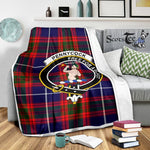 Scotstee Shop Tartan Plaid Blanket Pennycook Clan Crest Badge Scottish Tartan Plaid Sherpa Blanket