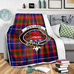 Scotstee Shop Tartan Plaid Blanket Pentland Clan Crest Badge Scottish Tartan Plaid Sherpa Blanket