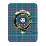 Scotstee Shop Tartan Plaid Blanket Pitcairn Clan Crest Badge Scottish Tartan Plaid Sherpa Blanket