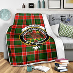 Scotstee Shop Tartan Plaid Blanket Pollock Clan Crest Badge Scottish Tartan Plaid Sherpa Blanket
