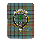 Scotstee Shop Tartan Plaid Blanket Porterfield Clan Crest Badge Scottish Tartan Plaid Sherpa Blanket