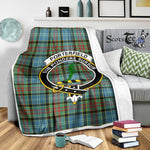 Scotstee Shop Tartan Plaid Blanket Porterfield Clan Crest Badge Scottish Tartan Plaid Sherpa Blanket