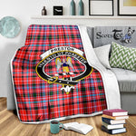 Scotstee Shop Tartan Plaid Blanket Preston Clan Crest Badge Scottish Tartan Plaid Sherpa Blanket