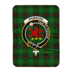 Scotstee Shop Tartan Plaid Blanket Primrose Clan Crest Badge Scottish Tartan Plaid Sherpa Blanket