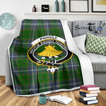 Scotstee Shop Tartan Plaid Blanket Pringle Clan Crest Badge Scottish Tartan Plaid Sherpa Blanket