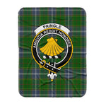 Scotstee Shop Tartan Plaid Blanket Pringle Clan Crest Badge Scottish Tartan Plaid Sherpa Blanket