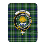 Scotstee Shop Tartan Plaid Blanket Purves Clan Crest Badge Scottish Tartan Plaid Sherpa Blanket