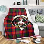Scotstee Shop Tartan Plaid Blanket Riddell Clan Crest Badge Scottish Tartan Plaid Sherpa Blanket