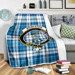 Scotstee Shop Tartan Plaid Blanket Roberton Clan Crest Badge Scottish Tartan Plaid Sherpa Blanket