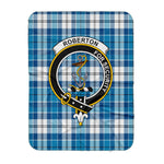 Scotstee Shop Tartan Plaid Blanket Roberton Clan Crest Badge Scottish Tartan Plaid Sherpa Blanket