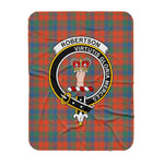 Scotstee Shop Tartan Plaid Blanket Robertson Ancient Clan Crest Badge Scottish Tartan Plaid Sherpa Blanket