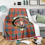 Scotstee Shop Tartan Plaid Blanket Robertson Ancient Clan Crest Badge Scottish Tartan Plaid Sherpa Blanket