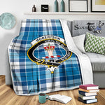 Scotstee Shop Tartan Plaid Blanket Robertson Clan Crest Badge Scottish Tartan Plaid Sherpa Blanket