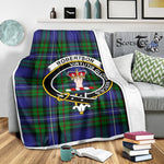 Scotstee Shop Tartan Plaid Blanket Robertson Hunting Modern Clan Crest Badge Scottish Tartan Plaid Sherpa Blanket