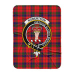 Scotstee Shop Tartan Plaid Blanket Robertson Modern Clan Crest Badge Scottish Tartan Plaid Sherpa Blanket