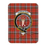 Scotstee Shop Tartan Plaid Blanket Robertson Weathered Clan Crest Badge Scottish Tartan Plaid Sherpa Blanket