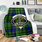 Scotstee Shop Tartan Plaid Blanket Rollo Clan Crest Badge Scottish Tartan Plaid Sherpa Blanket