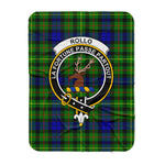 Scotstee Shop Tartan Plaid Blanket Rollo Clan Crest Badge Scottish Tartan Plaid Sherpa Blanket