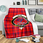 Scotstee Shop Tartan Plaid Blanket Rose Clan Crest Badge Scottish Tartan Plaid Sherpa Blanket
