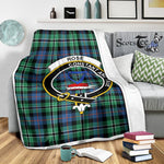 Scotstee Shop Tartan Plaid Blanket Rose Hunting Ancient Clan Crest Badge Scottish Tartan Plaid Sherpa Blanket