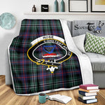 Scotstee Shop Tartan Plaid Blanket Rose Hunting Modern Clan Crest Badge Scottish Tartan Plaid Sherpa Blanket