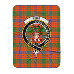 Scotstee Shop Tartan Plaid Blanket Ross Ancient Clan Crest Badge Scottish Tartan Plaid Sherpa Blanket