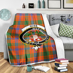 Scotstee Shop Tartan Plaid Blanket Ross Ancient Clan Crest Badge Scottish Tartan Plaid Sherpa Blanket