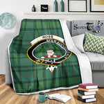 Scotstee Shop Tartan Plaid Blanket Ross Hunting Ancient Clan Crest Badge Scottish Tartan Plaid Sherpa Blanket